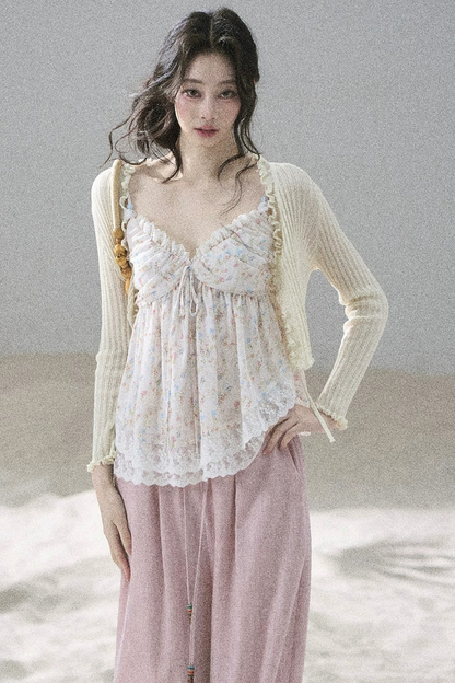 Summer Floral Lace Top