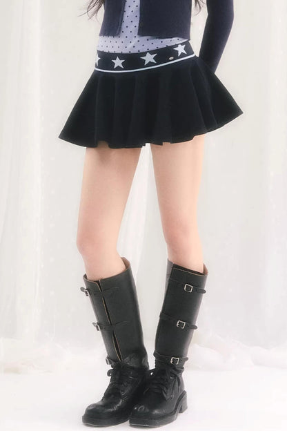 Color-Blocked Pleated Skirt