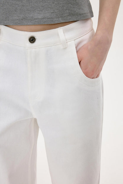 Retro White Casual Jeans