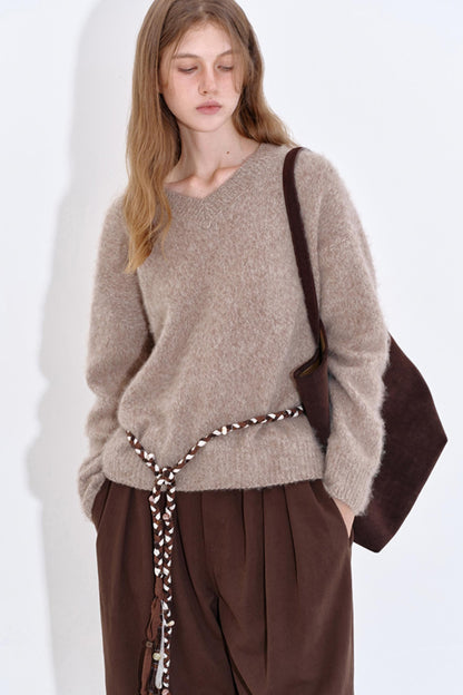 Soft Cloud Wool V-Neck Top