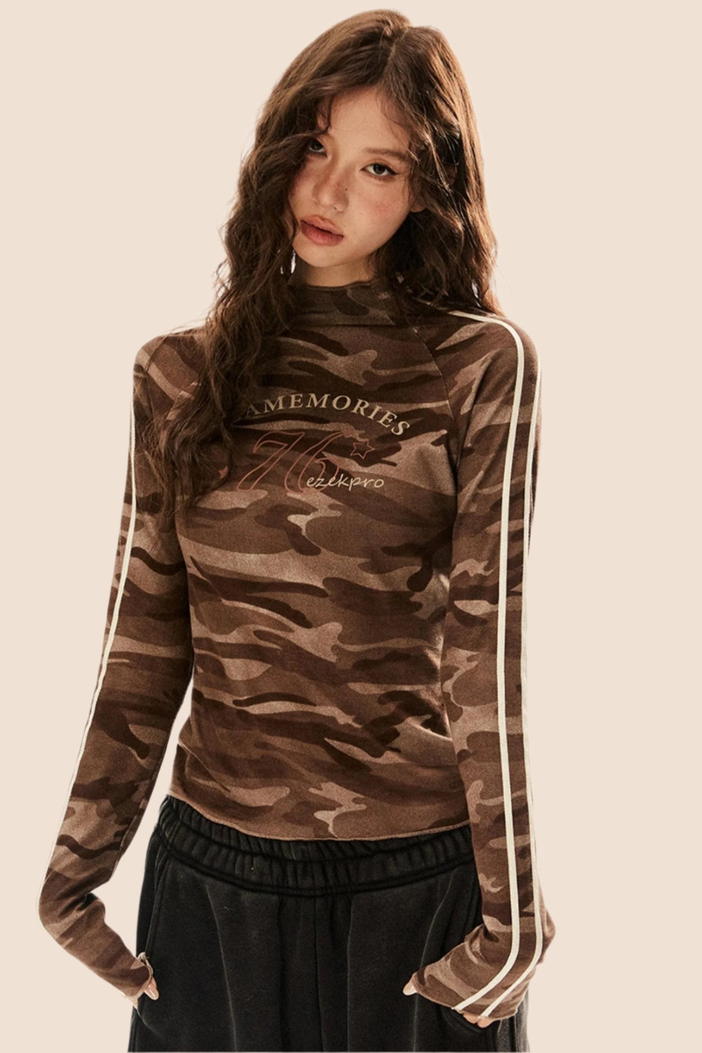 Knit Camouflage Long Sleeve Shirt 