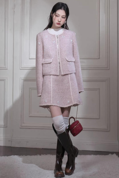 Snow Shell Pink Wool Suit Set