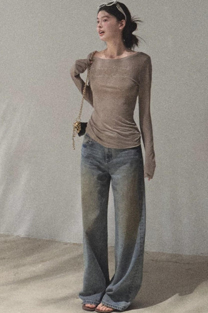 Vintage Hand-Painted Jeans Set