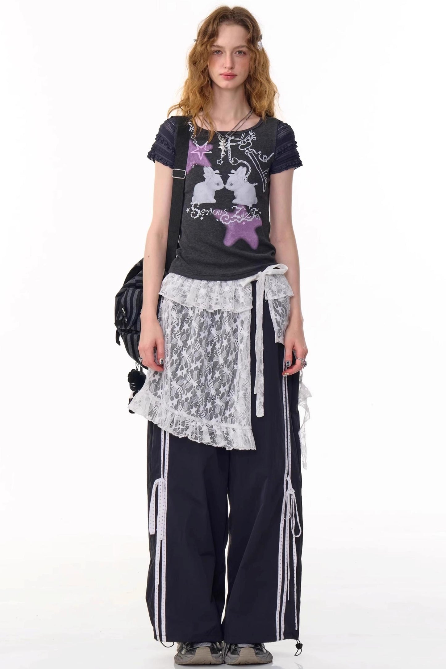 Retro Draped Wide-Leg Sweatpants