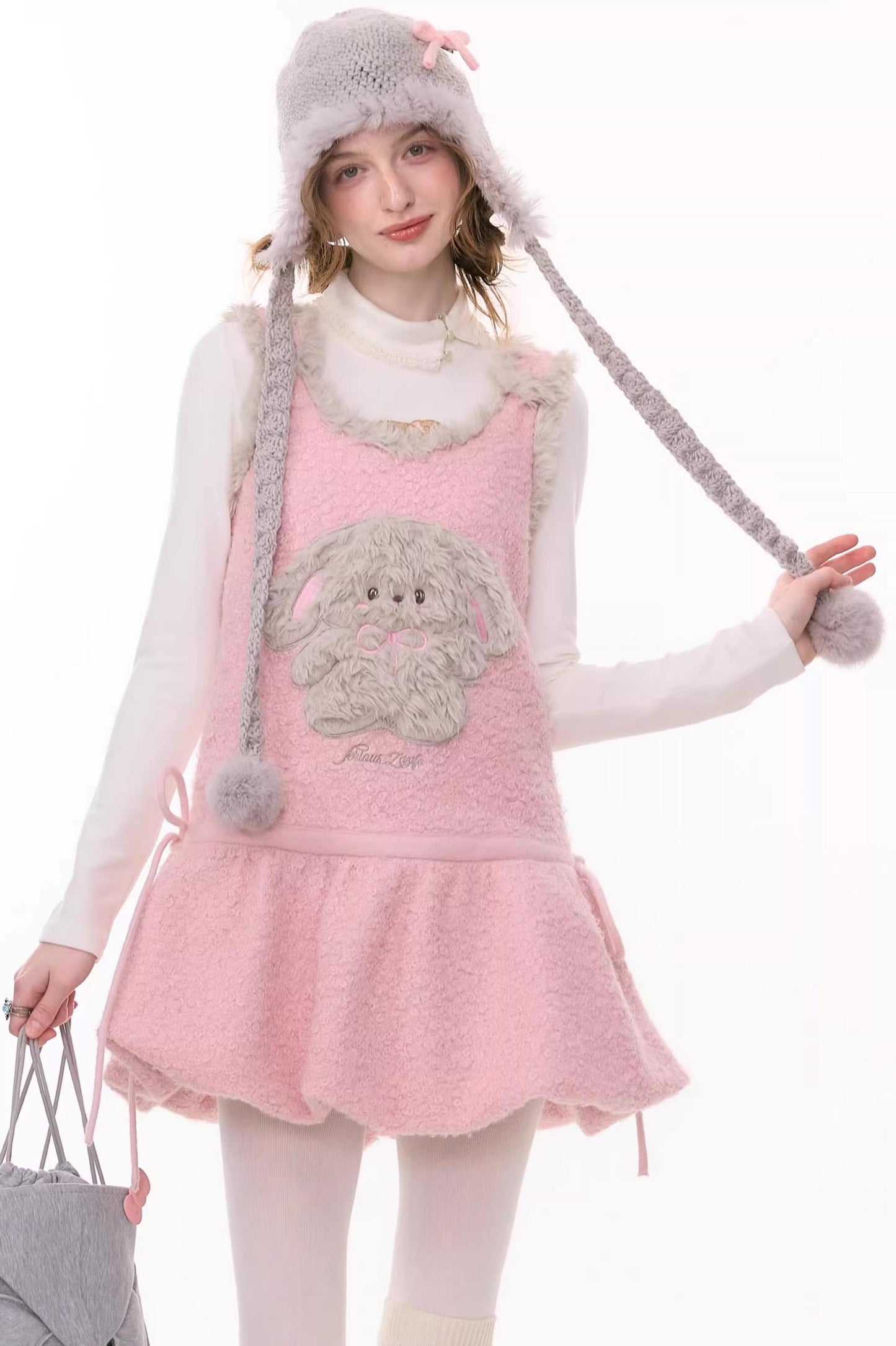 Pink Mist Plush Vest Dress