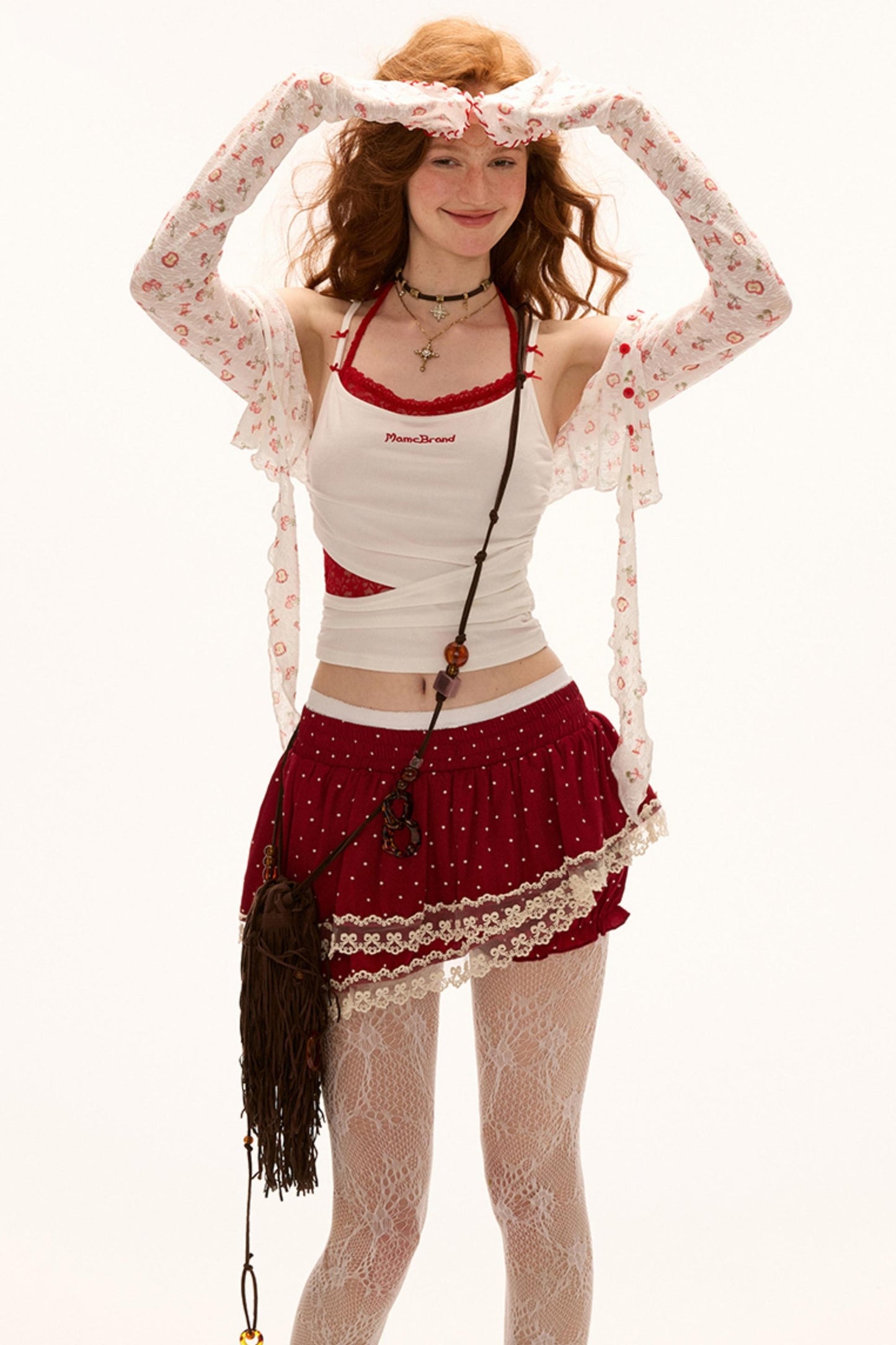 Lace Bow Camisole White Top