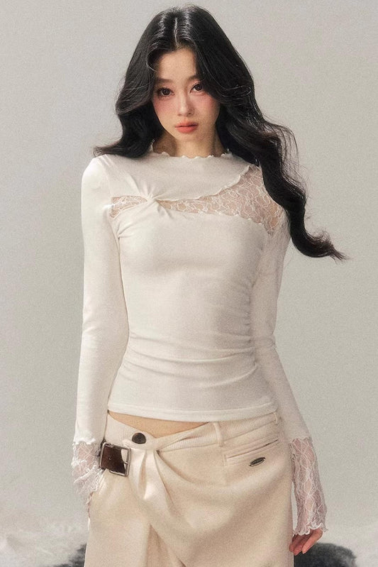 Lace Hollow-Out Slimming Top