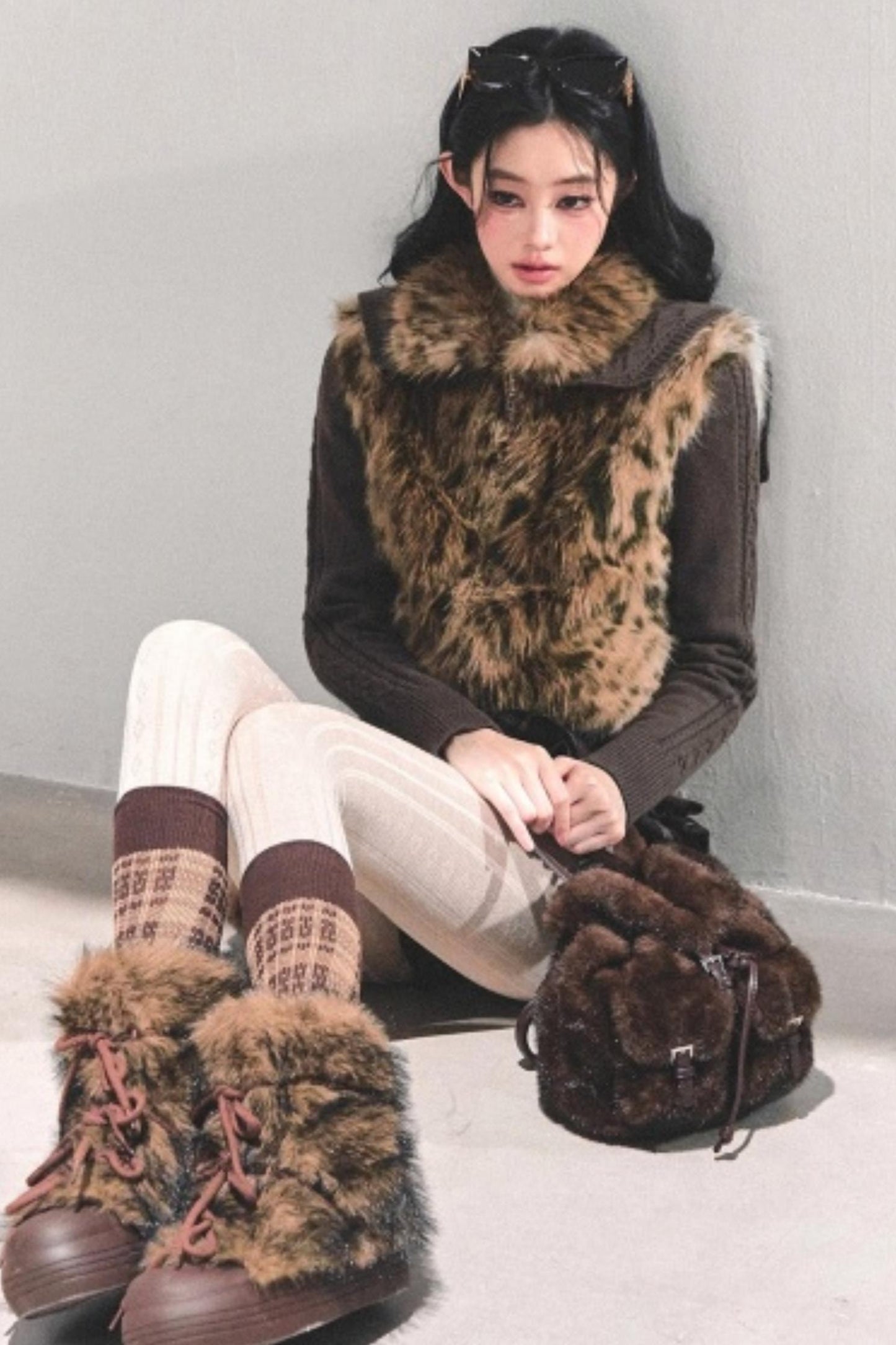 Eco-Friendly Fur Knit Coat