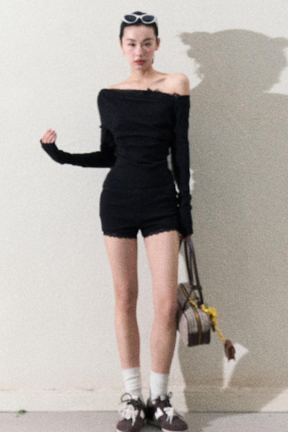 Elegant One-Shoulder Tops Set-Up