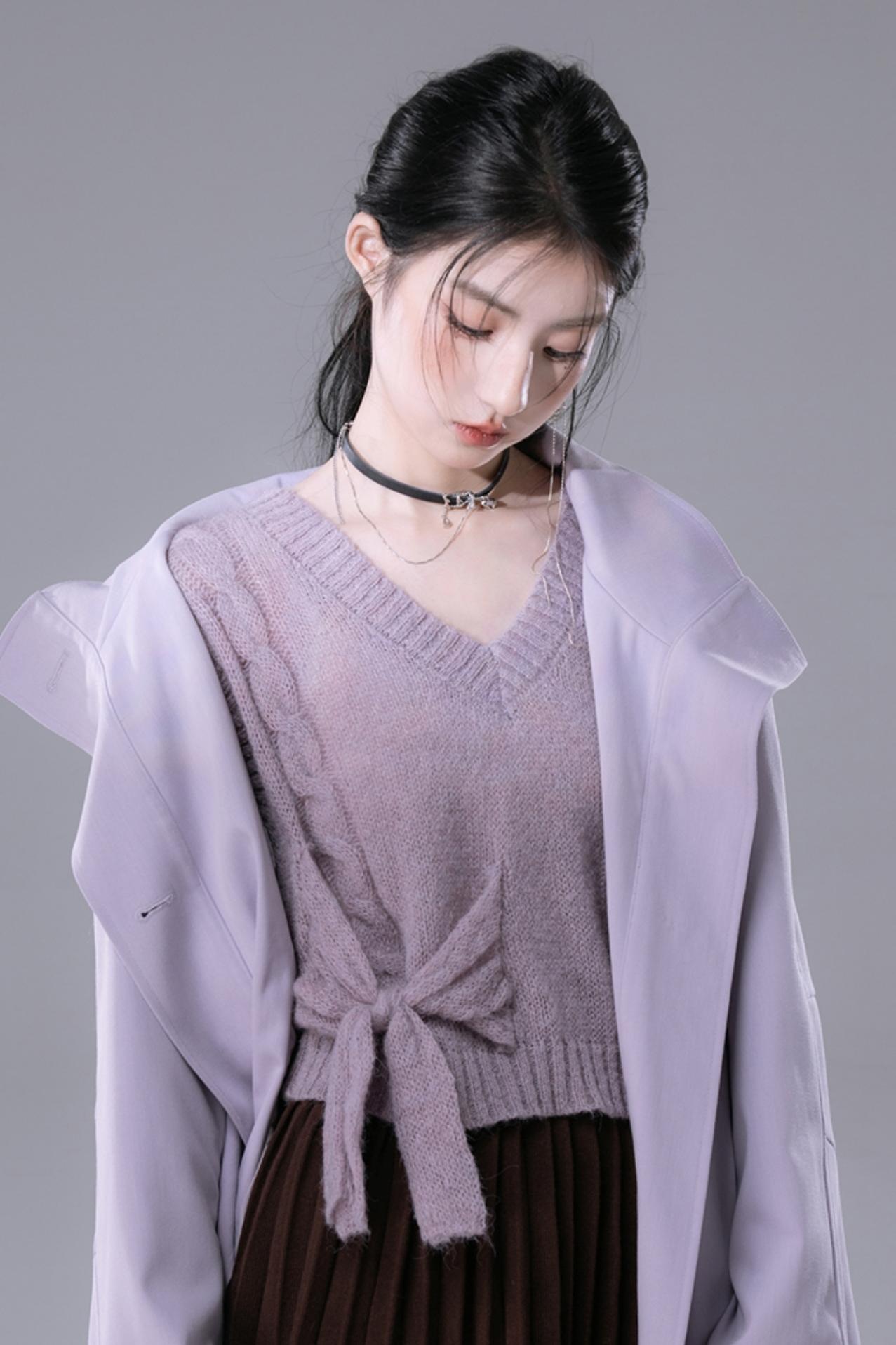 Haze Purple Layered Woollen Top