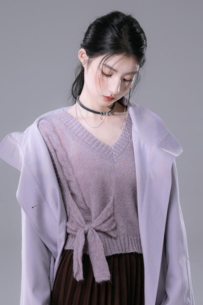 HAZE PURPLE LAYERED WOOL OUTER