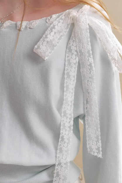 Romantic Lace Off-Shoulder Knit Sweater