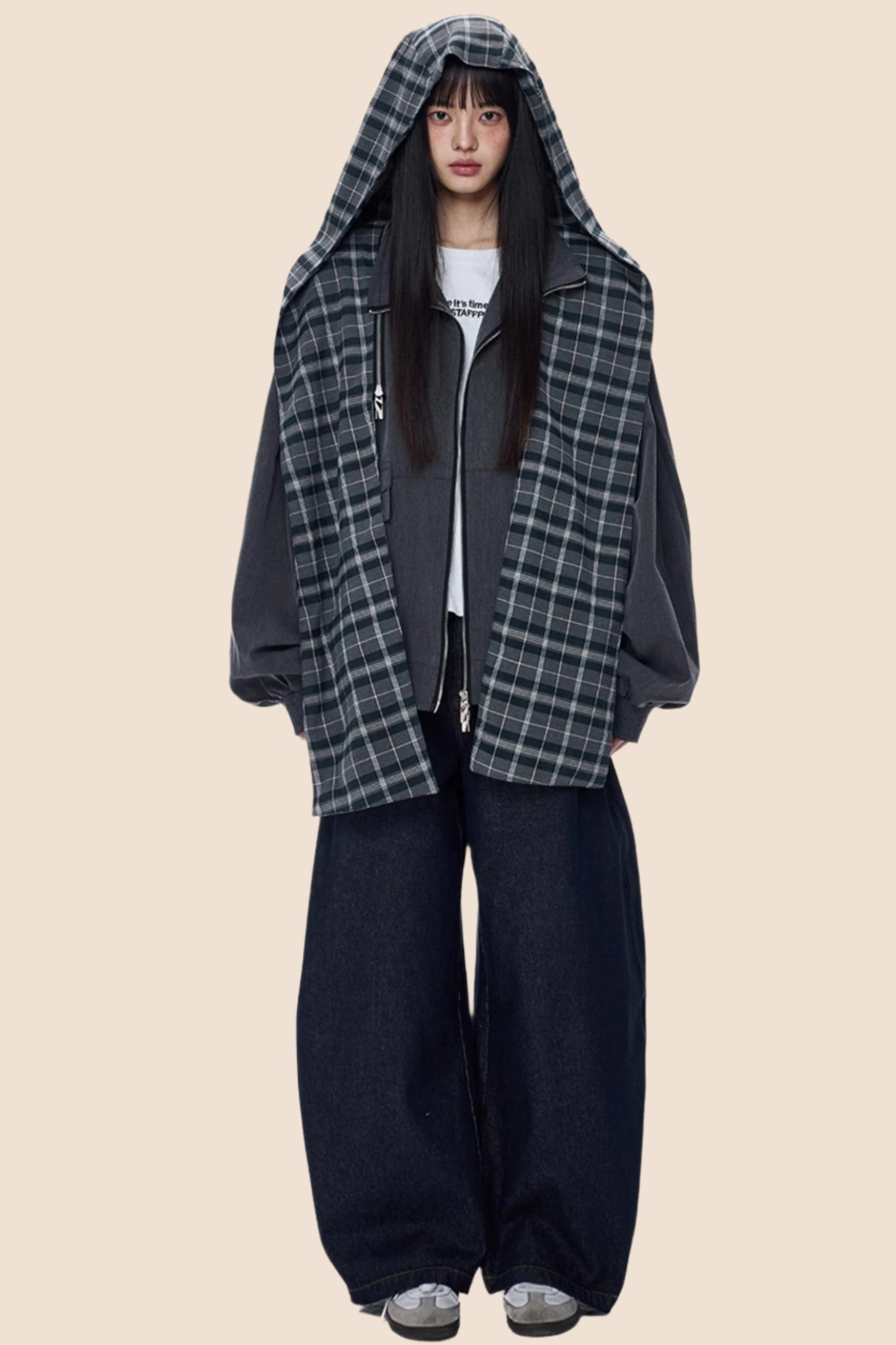 Loose Plaid Pocket Jacket