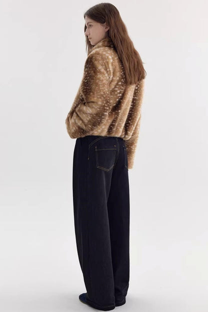 Caramel Brown Deer Pattern Coat