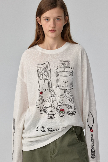 White Snowflake Long Sleeve Tee