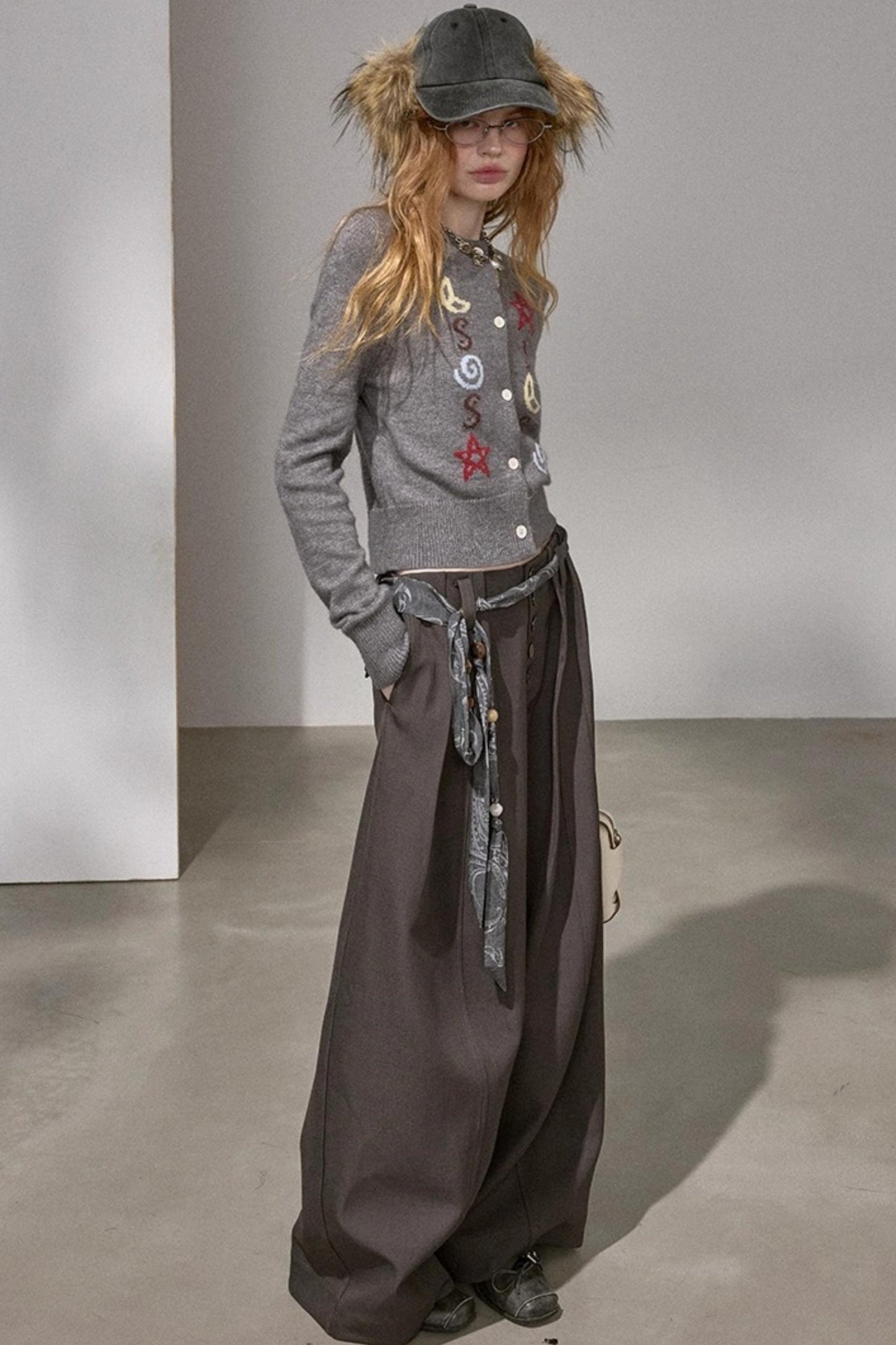 Button Pleated Winter Pants