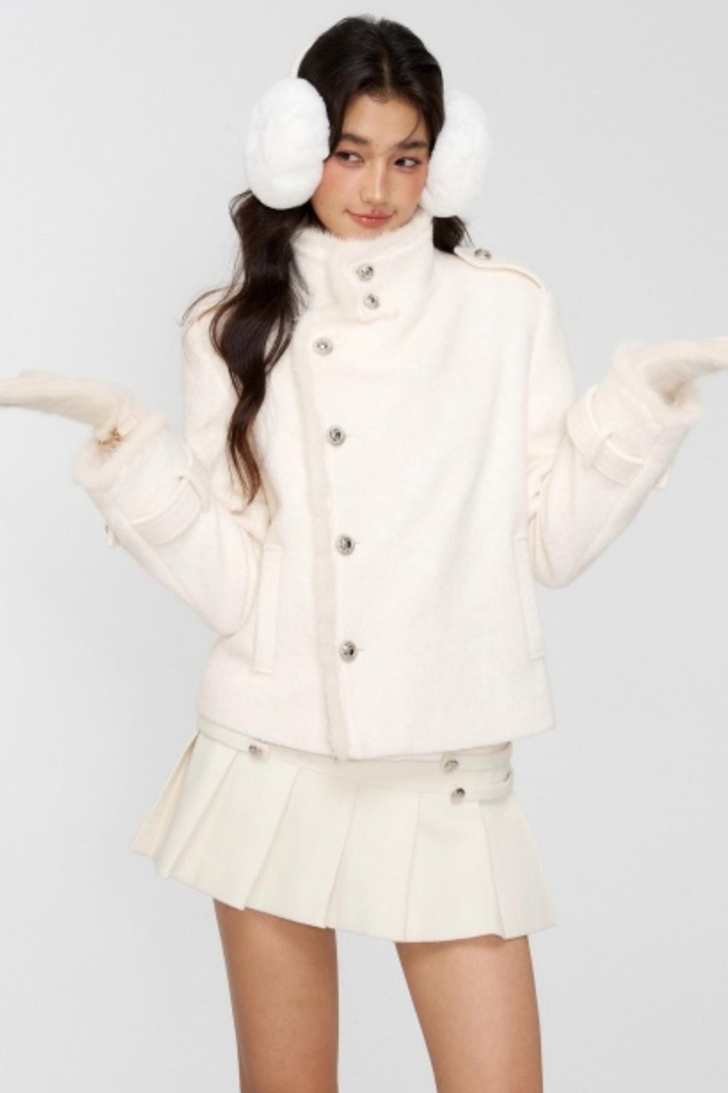 Winter Woolen Pleated Skirt