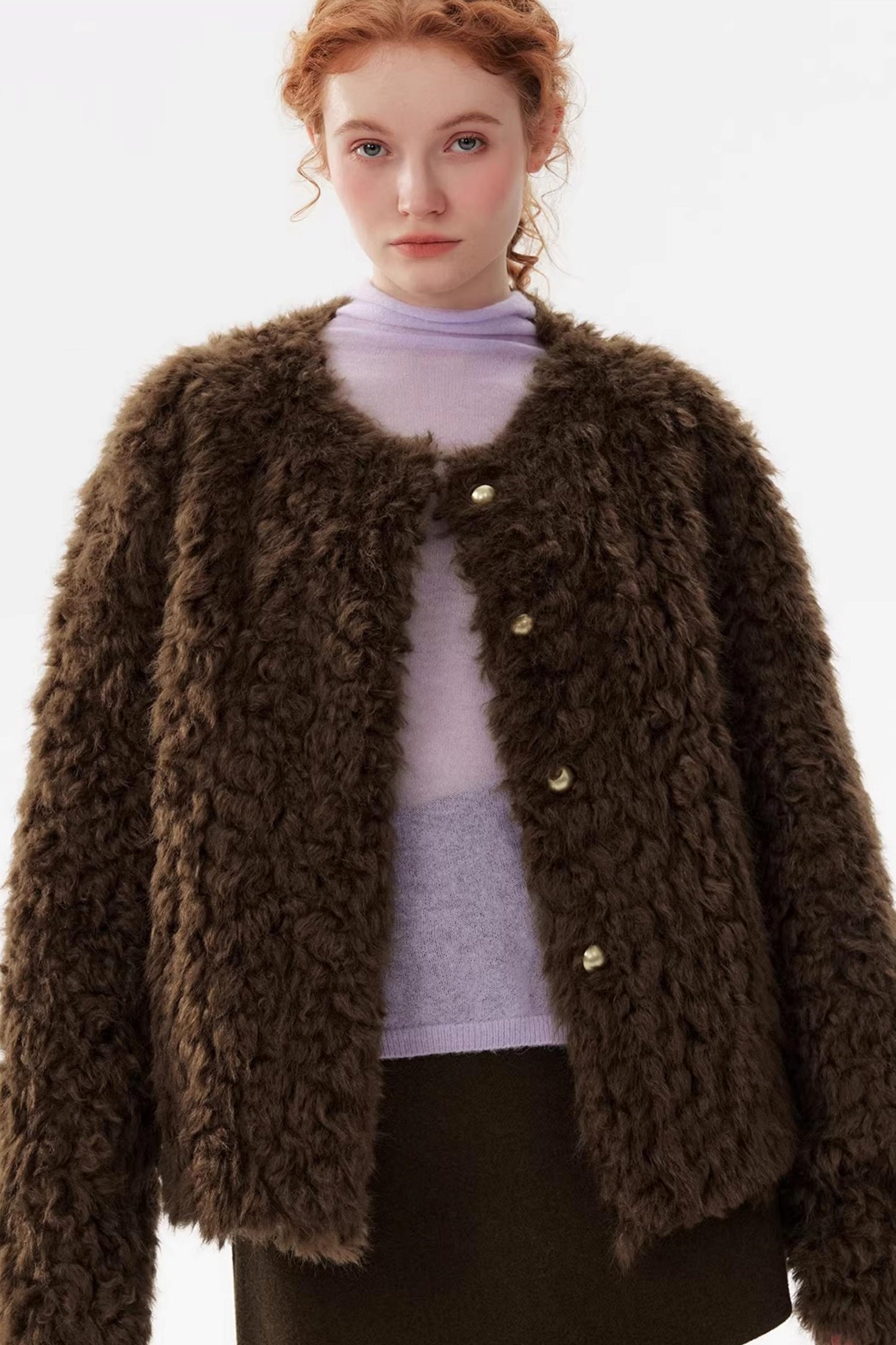 Hazelnut Chocolate Fur Coat