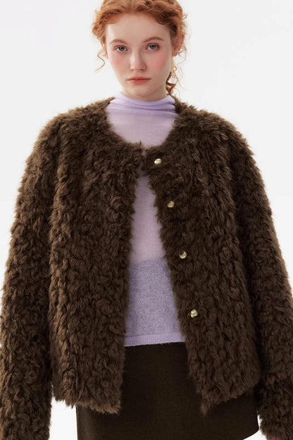 Hazelnut Chocolate Fur Coat