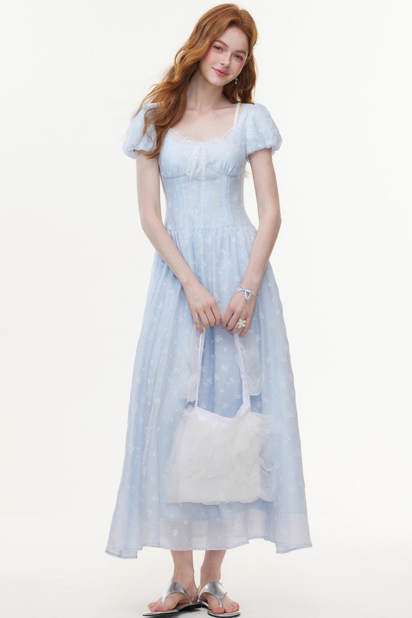 Vintage Floral Square Dress