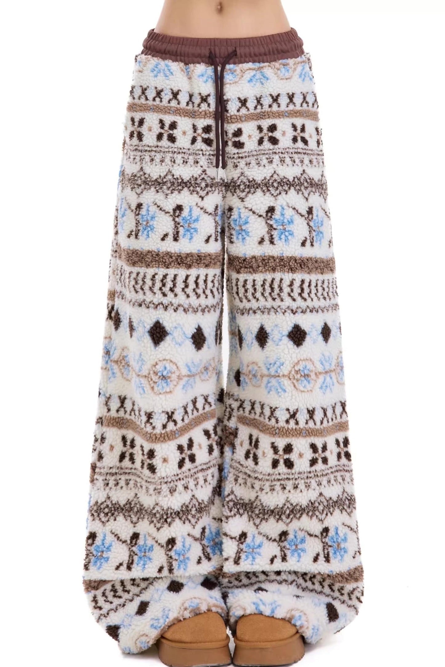 Retro Fair Isle Wool Pants