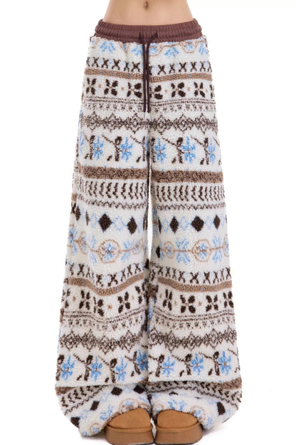 Retro Fair Isle Wool Pants