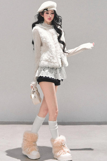 French Lamb Wool Vest Jacket