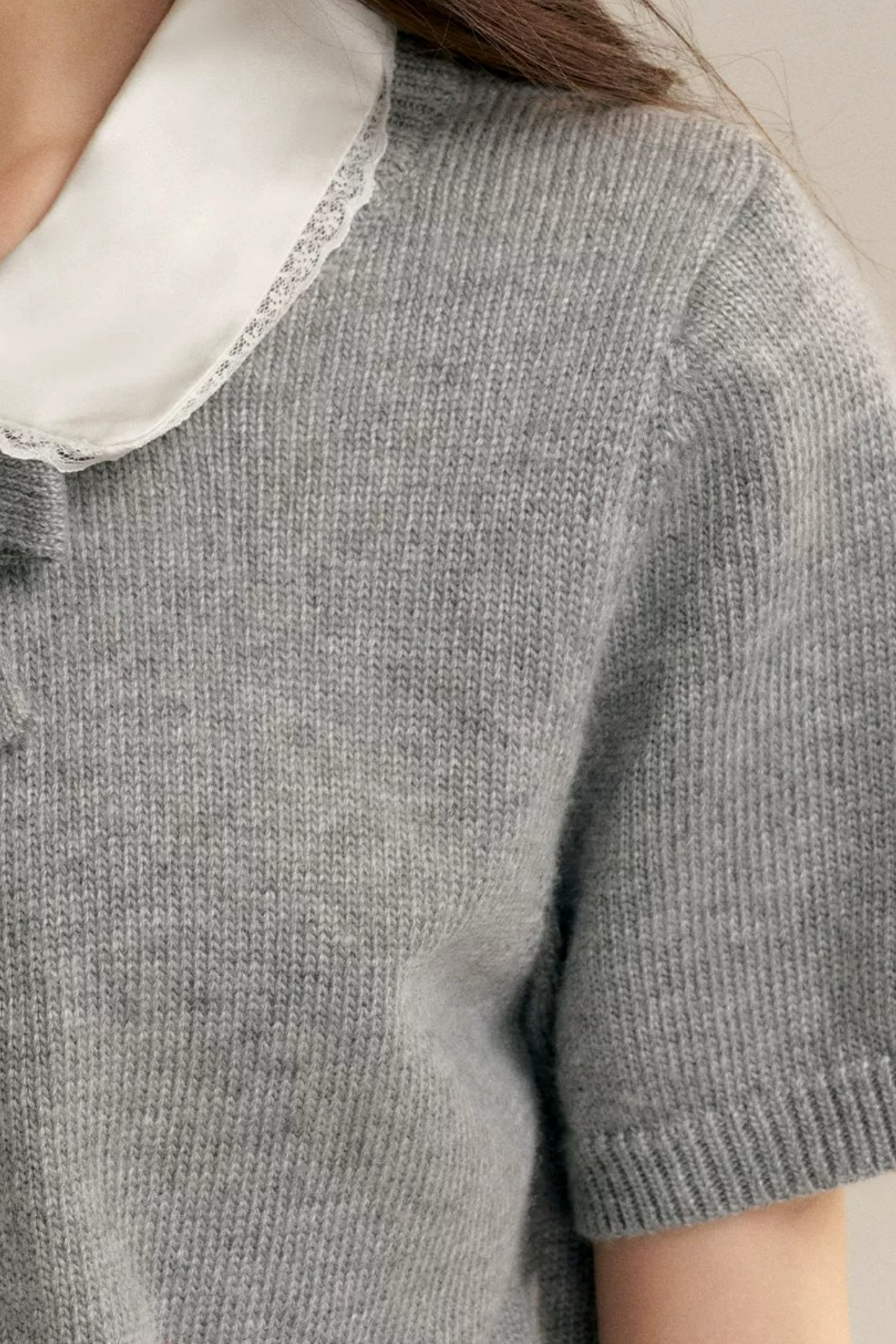 아카데미 돌 칼라 니트 세트업