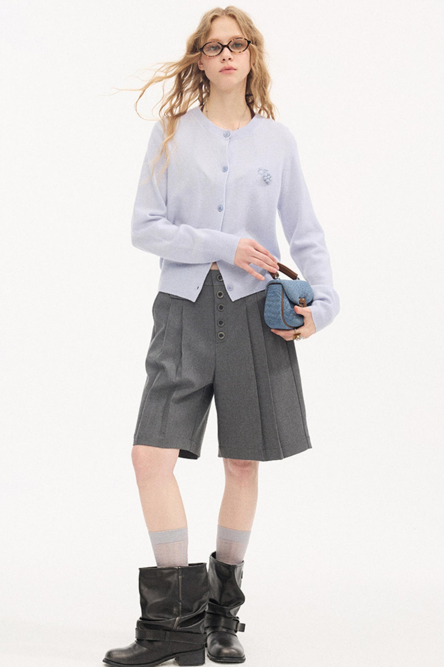 Embroidered Grape Wool Sweater