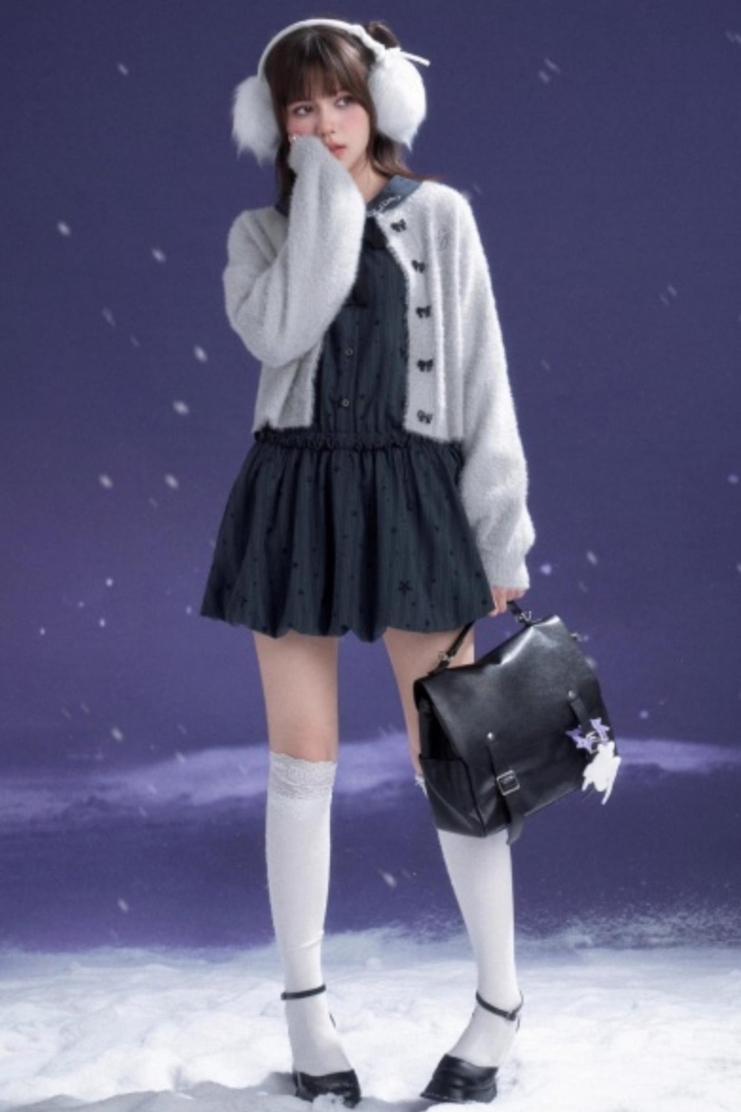 Dark Night Blue Bud Dress Set-Up