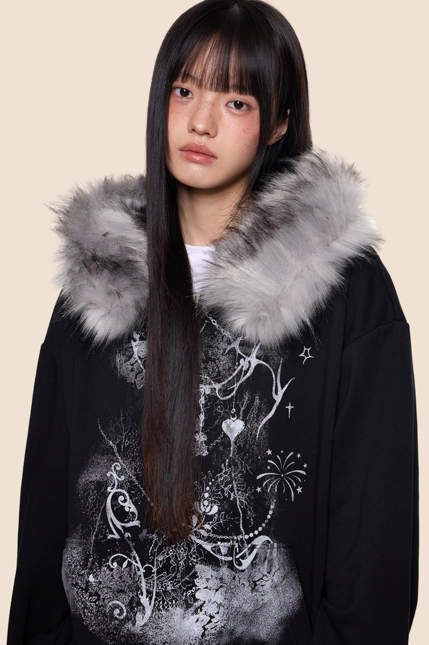 Graphic Print Luxury Hoodie Top