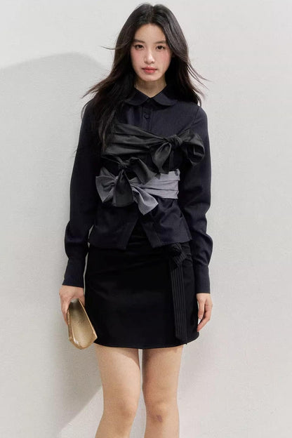 Butterfly Strap Long-Sleeved Shirt