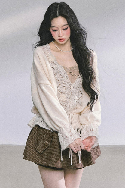 Korean Knit Cardigan & Top Set-Up