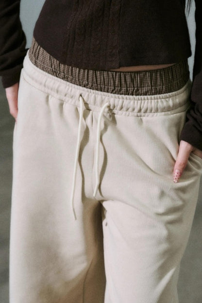 Plaid Patchwork Terry Sweatpants