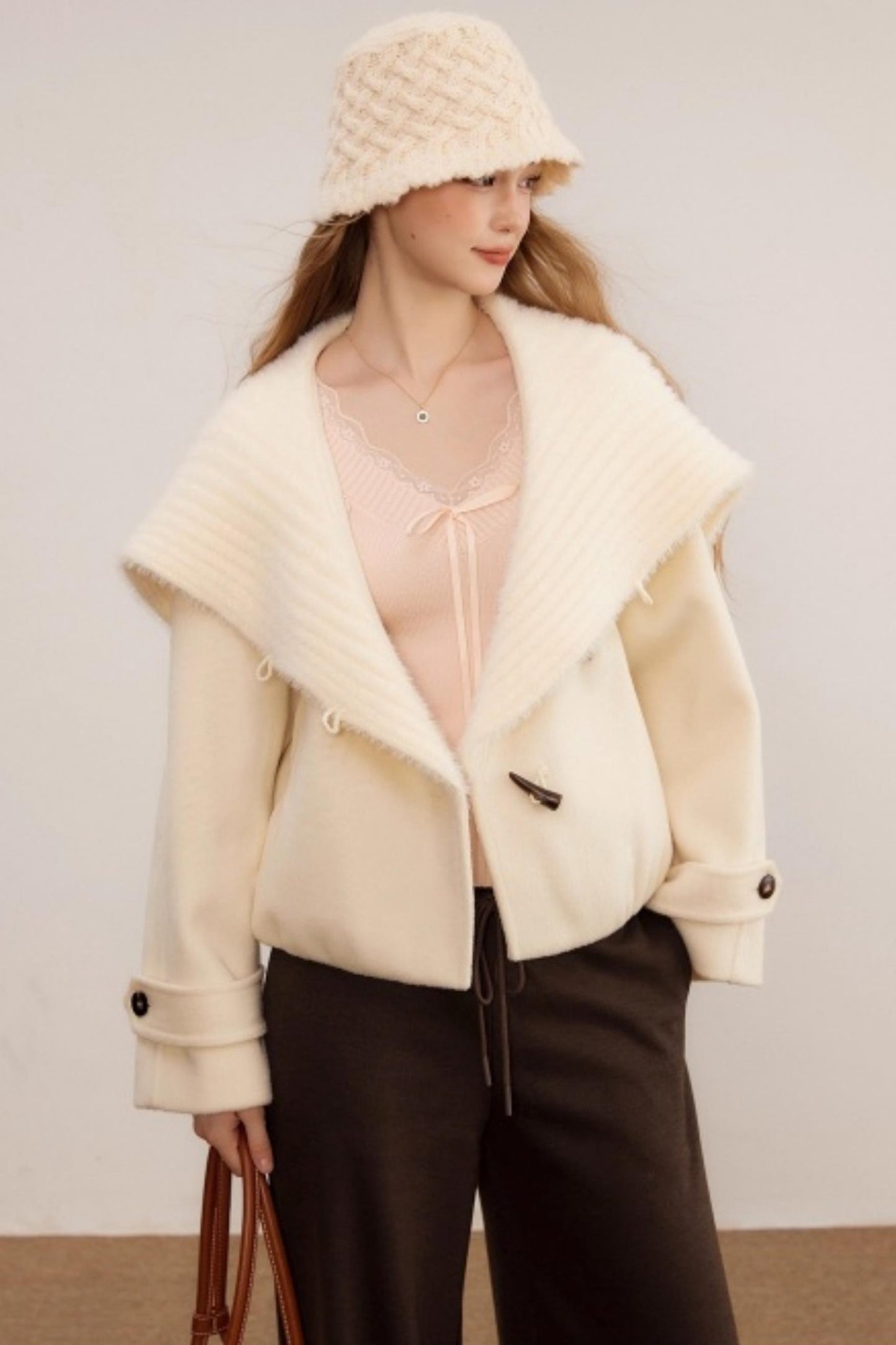 Woolen Shawl Collar Coat