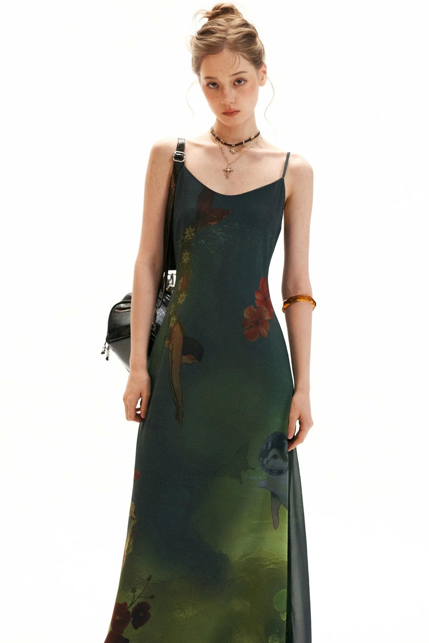 Fantasy Floral Suspender Dress