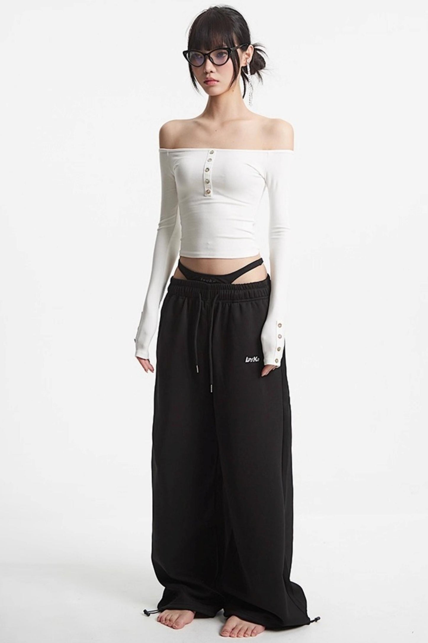 One-Shoulder Long Sleeve T-Shirt