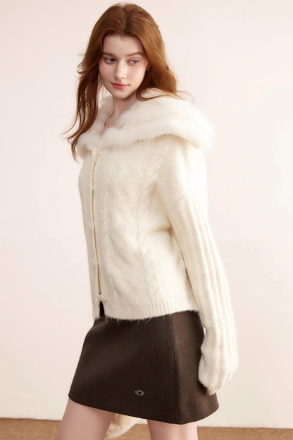 Gray Wool A-Line Skirt