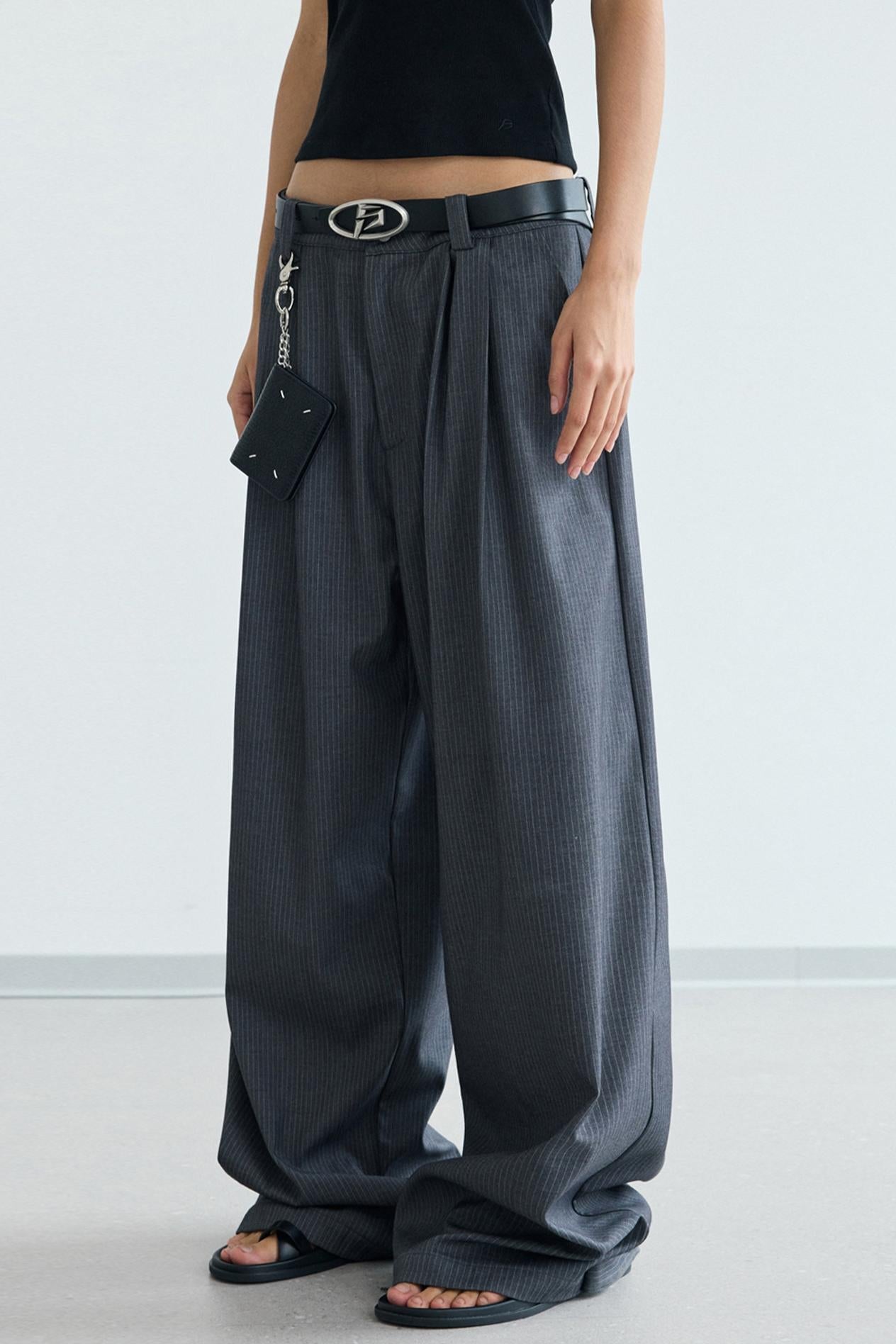 Vintage Draped Straight Leg Pants