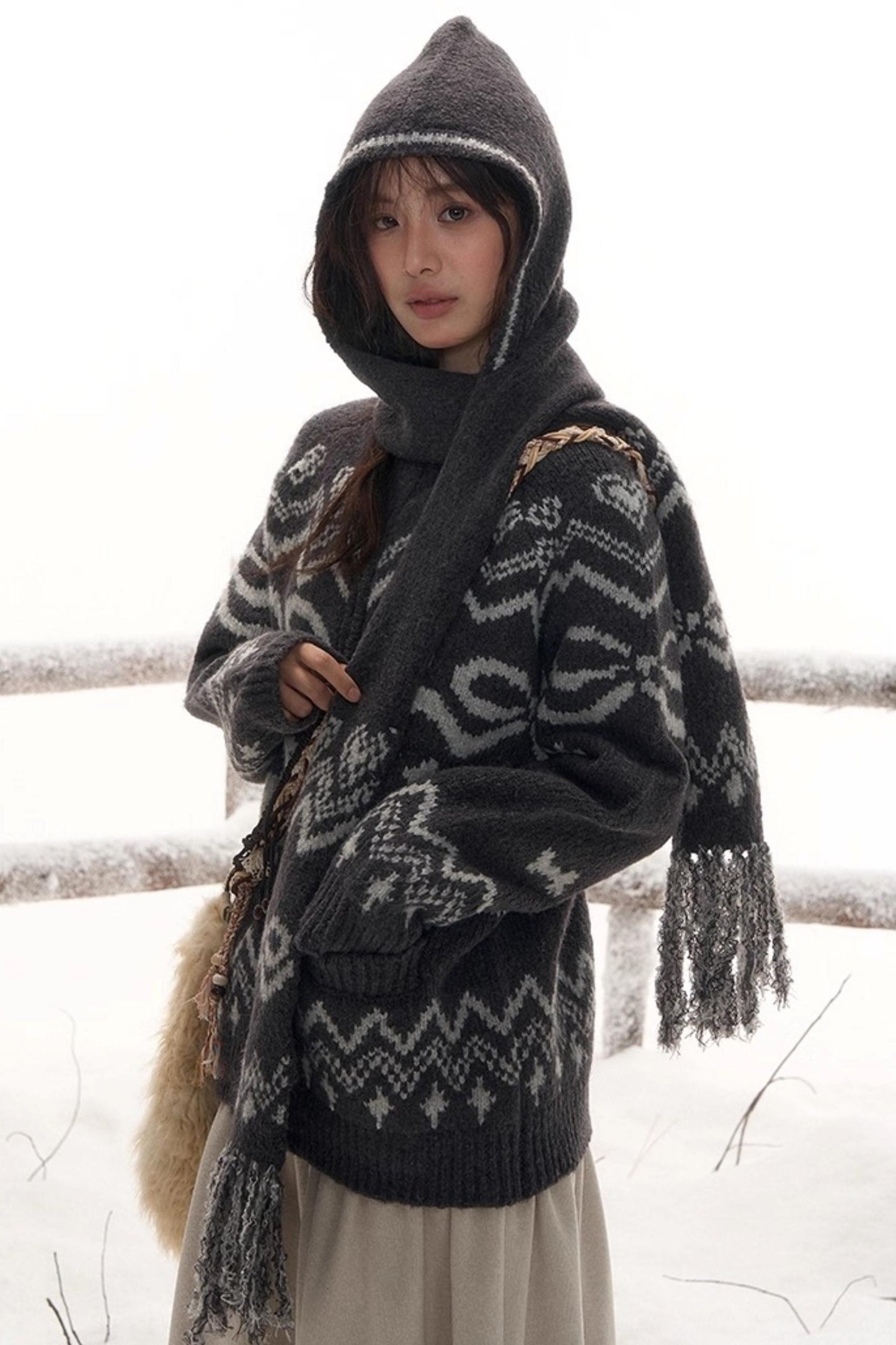 Retro Wool Scarf Hat