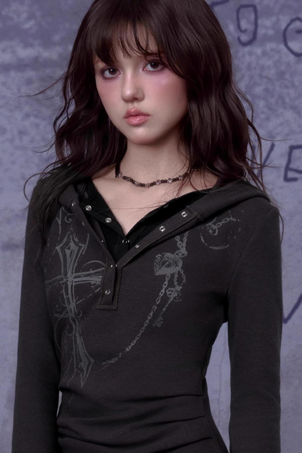 Slim Cross Hoodie Dress