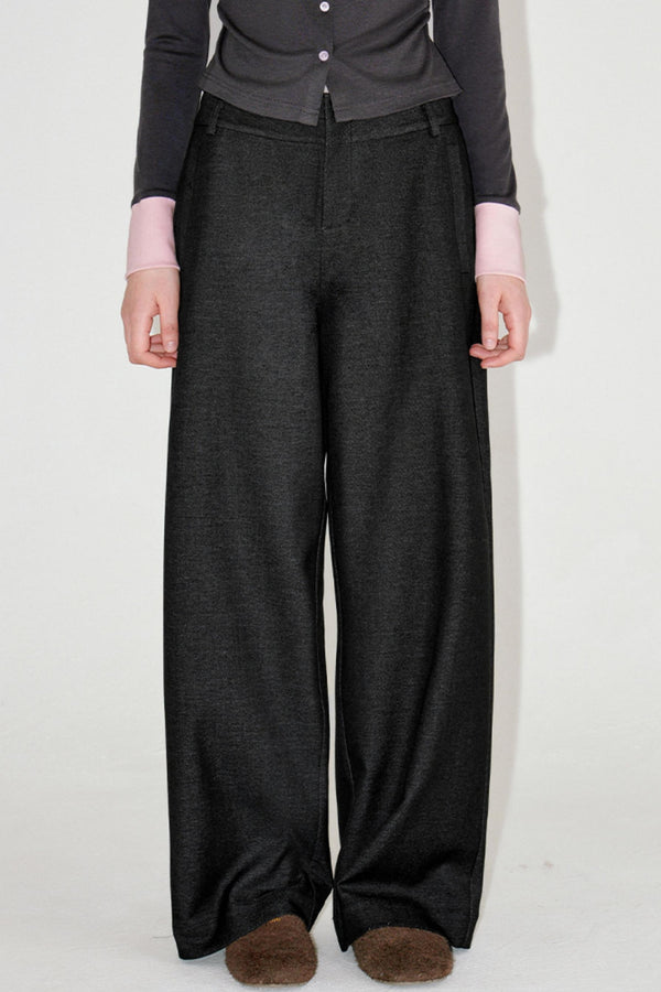 Sophisticated Double-Waistband Suit Pants