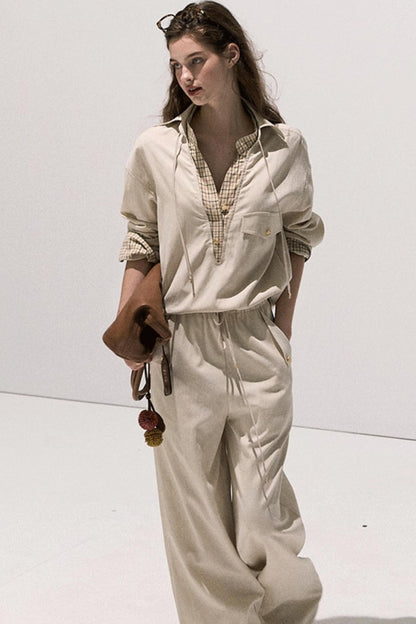 High Sense Cotton Shirt With Pants Set-Up