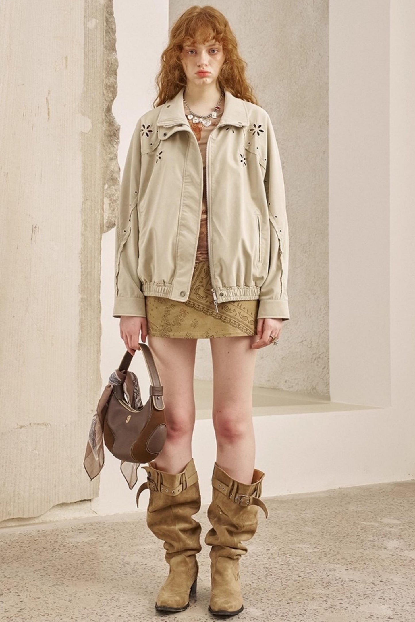 Stand-Up Leather Jacket