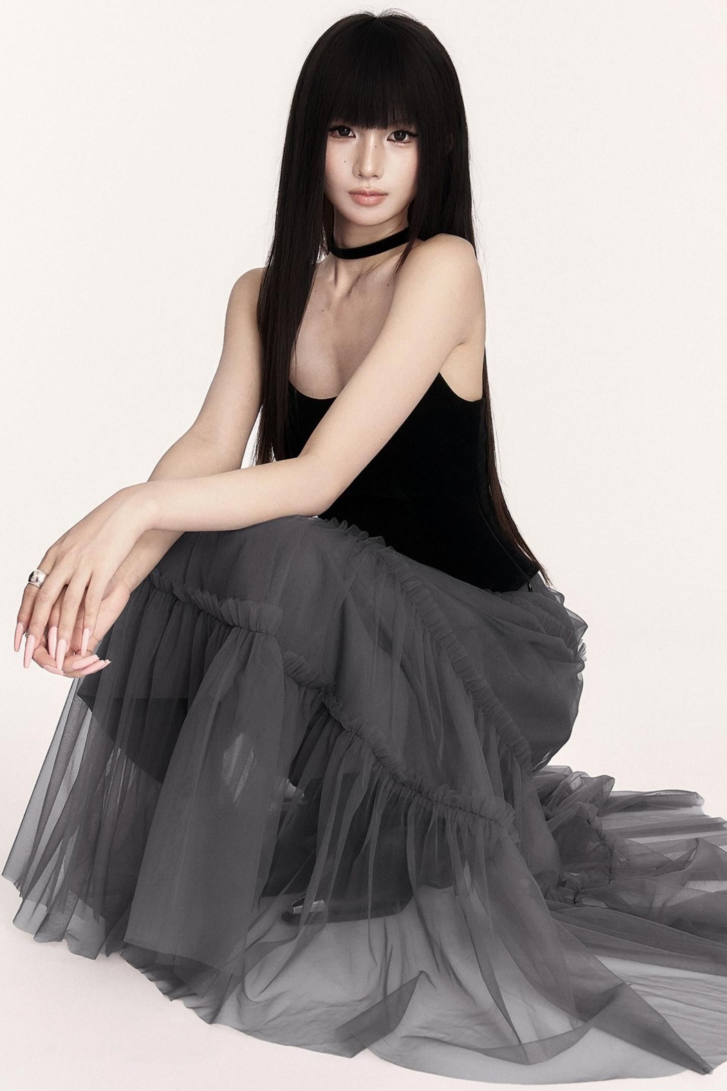 Love Letter Grey Mesh Skirt