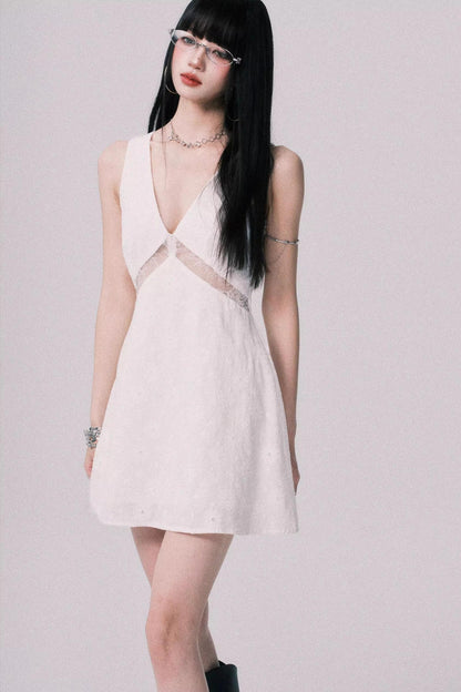 Lace Patchwork V-Neck Summer Dress