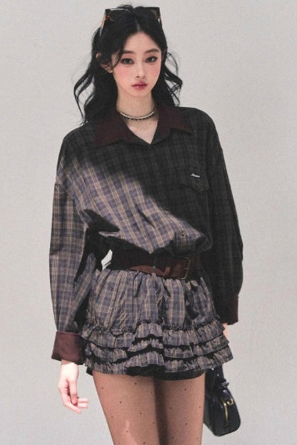 Sunset Trajectory Plaid Dress Set