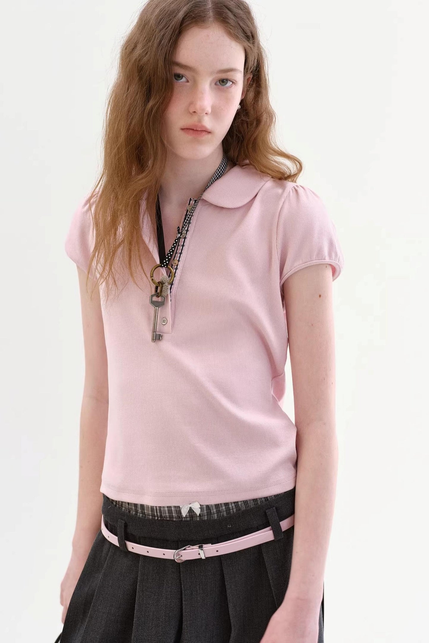 Pink Bud Doll Collar Top