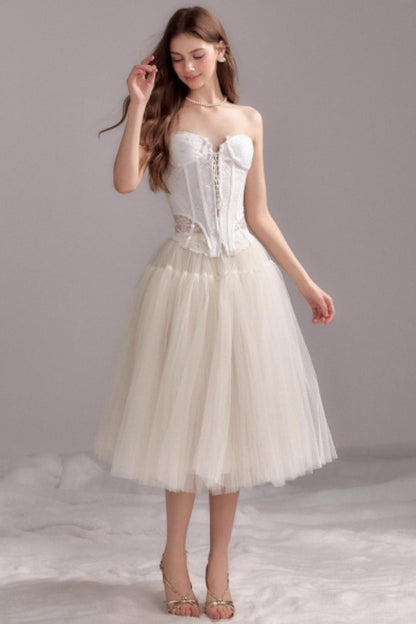 Herringbone Lace Bandeau Skirt Set-Up