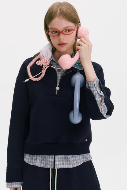 Layered Check Sweatshirt Set-Up